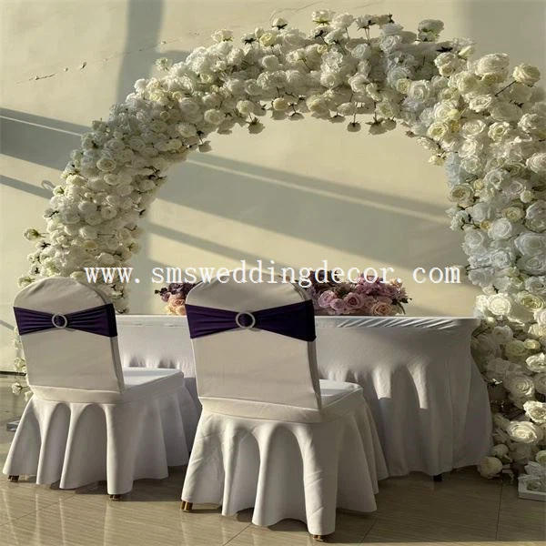 white rose wedding arch