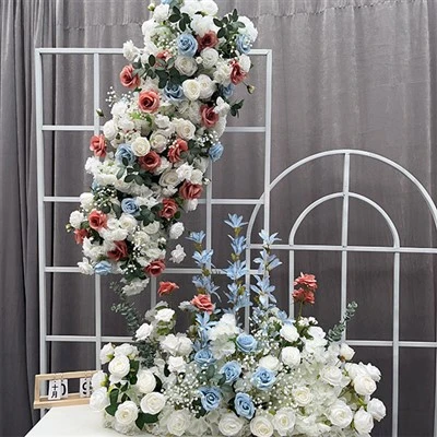 Gubahan Bunga Biru Dan Putih